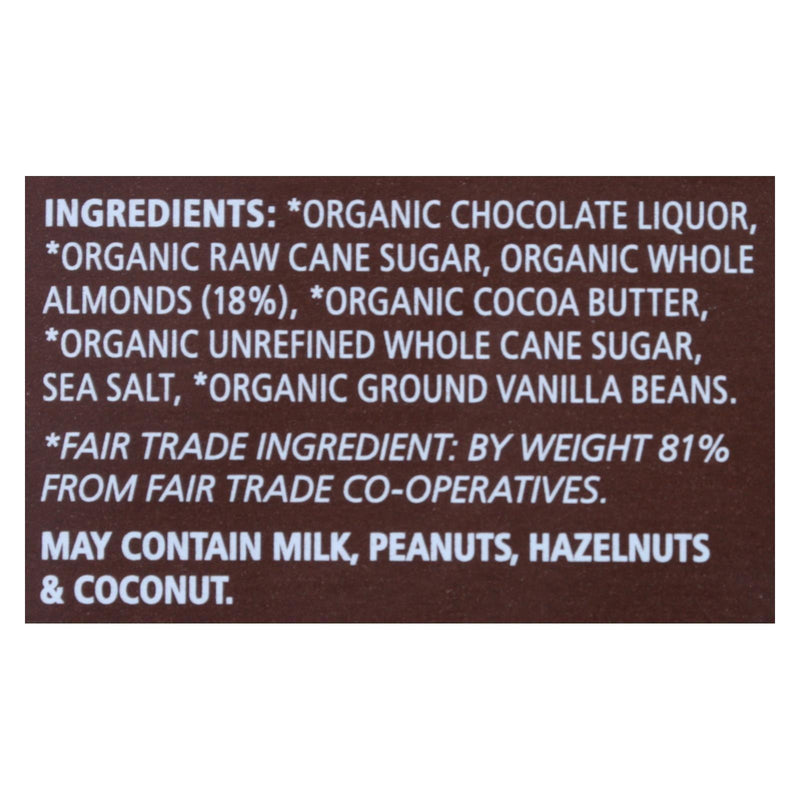 Equal Exchange - Bar Dark Chocolate Almond Sea Salt - Case Of 10 - 3.5 Ounce