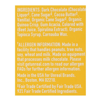 Unreal - Crispy Quinoa Chocolate Gems - Dark Chocolate - Case Of 6 - 5 Oz. - Orca Market