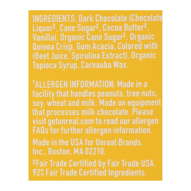 Unreal - Crispy Quinoa Chocolate Gems - Dark Chocolate - Case Of 6 - 5 Oz. - Orca Market