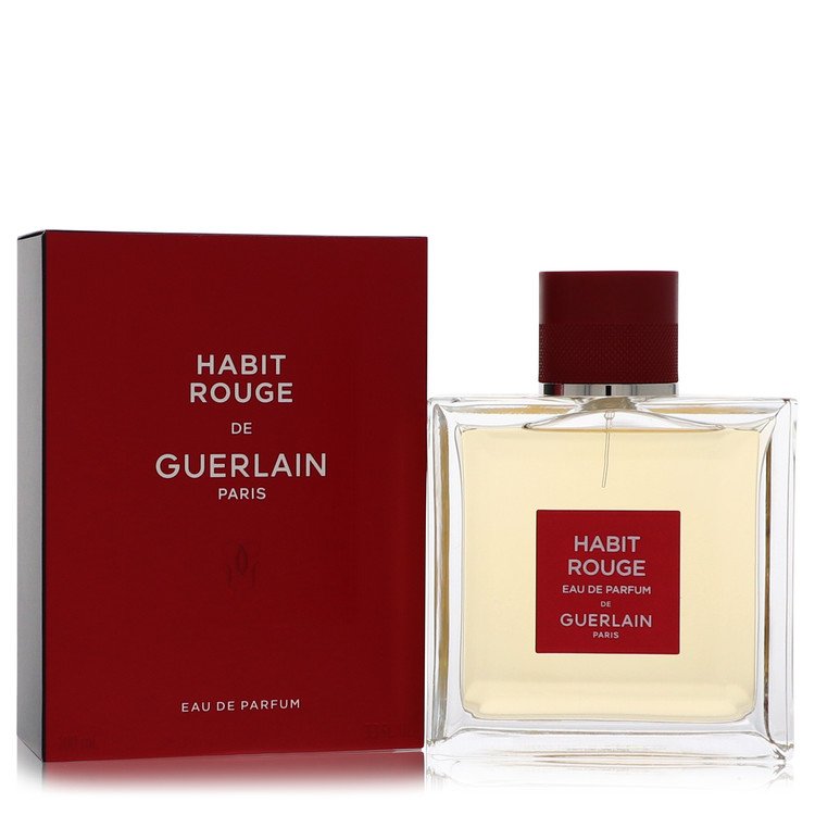 An image displaying HABIT ROUGE by Guerlain Eau De Parfum Spray for Men by Guerlain