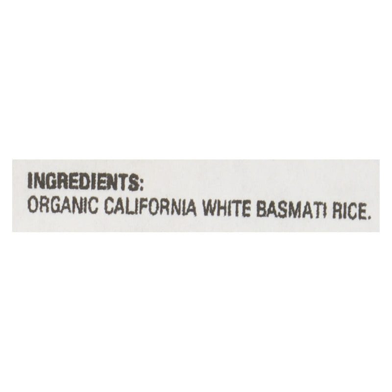 Lundberg Family Farms Organic California White Basmati Rice - Case Of 25 Lbs - Orca Market