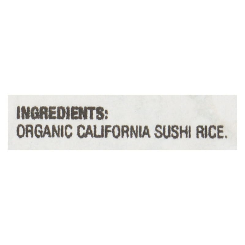 Lundberg Family Farms Organic Sushi Short Grain White Rice - Case Of 25 Lbs - Orca Market