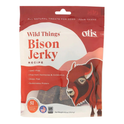 An image displaying Wild Things - Dog Treat Jerky Bison - Case Of 6-4 Ounce by O.t.i.s.