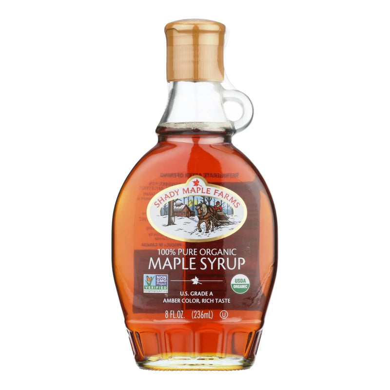 Shady Maple Farms Maple Syrup - Organic - Grade A - Dark - 8.0 Ounce - Case Of 12