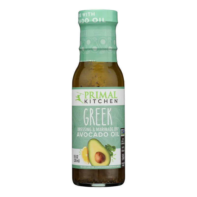 An image displaying Primal Kitchen Greek Vinaigrette - Avocado Oil And Organic Oil - Case Of 6 - 8 Ounce. by Primal Kitchen