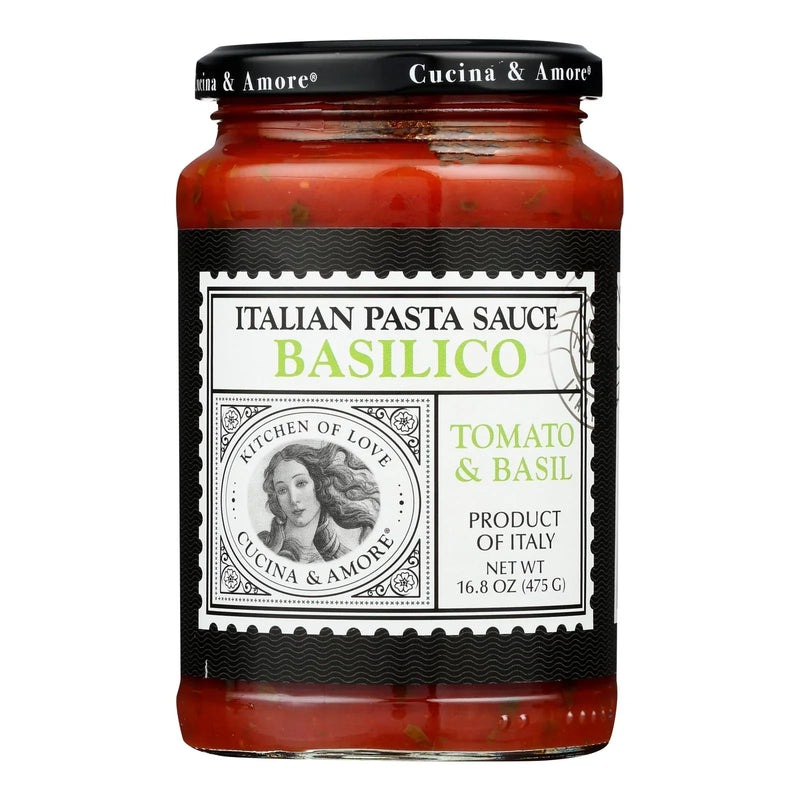 Cucina And Amore - Basilico Italian Pasta Sauce - Tomato Basil And Garlic - Case Of 6 - 16.8 Ounce.