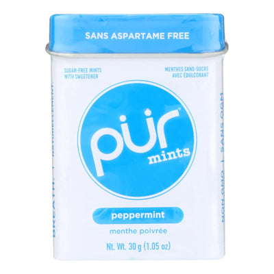 An image displaying Pur Mint - Mints Peppermint - Case Of 12-1.05 Ounce by Pur Mint
