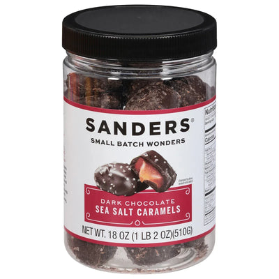 An image displaying Sanders - Caramels Dk Choc Ssalt - Case Of 6-18 Ounce by Sanders