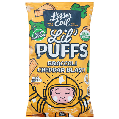 An image displaying Lesser Evil - Lil Puff Og2 Broc Ched Bl - Cs Of 5-2.5 Oz by Lesser Evil