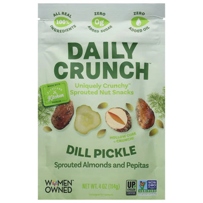 An image displaying Daily Crunch - Almnd Sprtd Dill Pckl Ppt - Case Of 6-4 Ounce by Daily Crunch