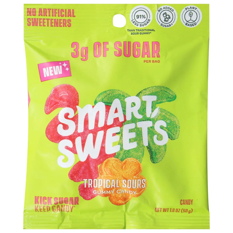 An image displaying Smartsweets - Gummies Tropical Sours - Case Of 14-1.8 Ounce by Smartsweets