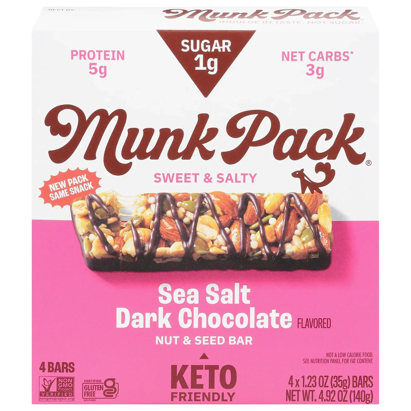 An image displaying Munk Pack - Keto Nt&sd Ssalt Dk Choc - Case Of 6-4/1.23oz by Munk Pack