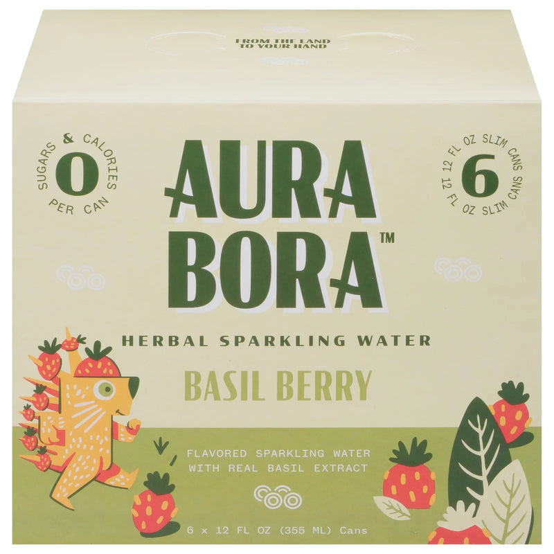 Aura Bora - Spk Water Basil Berry 6 Pack - Case Of 4-6/12 Ounce