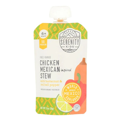 An image displaying Serenity Kids - Pouch Mex Chk Stew Veg - Case Of 6-3.5 Ounce by Serenity Kids
