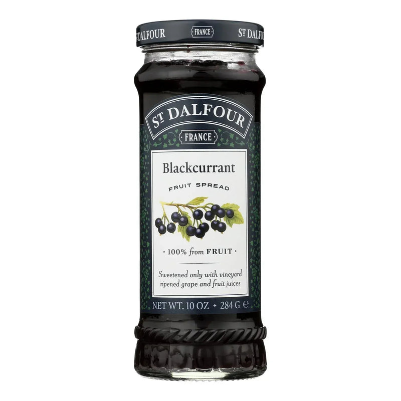 An image displaying St Dalfour Fruit Spread - Deluxe - 100 Percent Fruit - Black Currant - 10 Ounce - Case Of 6 by St Dalfour