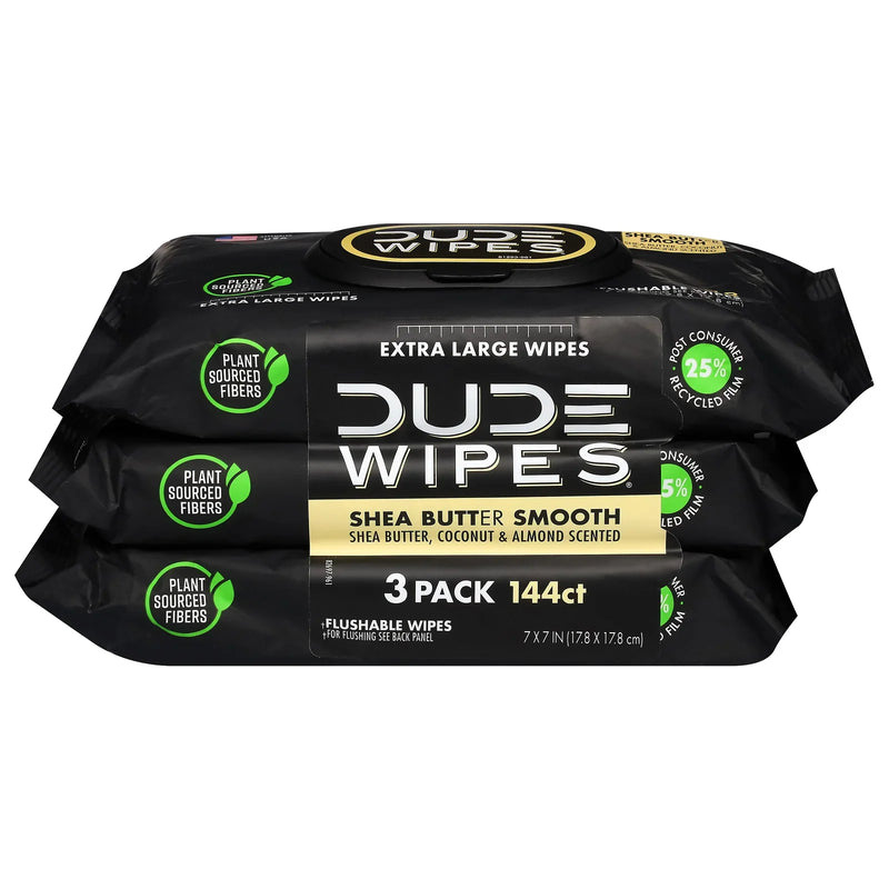 Dude Wipes - Wps Shea Btr Cnut Alm 3pk - Case Of 4-144 Count