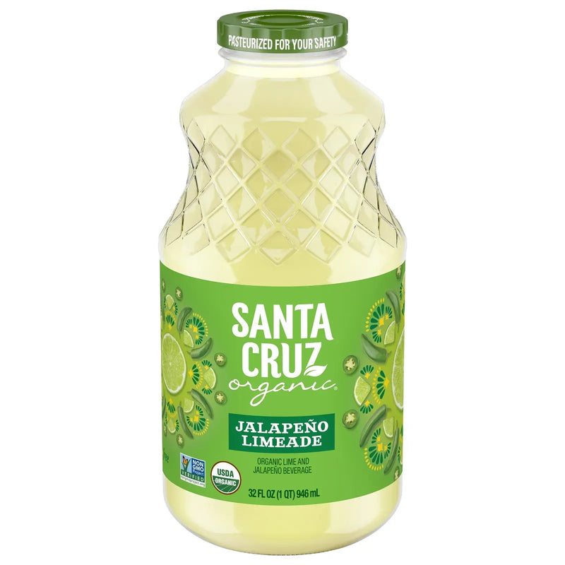 An image displaying Santa Cruz Organic - Bev Organic Jalapeno Limeade - Case Of 6-32 Ounce by Santa Cruz Organic