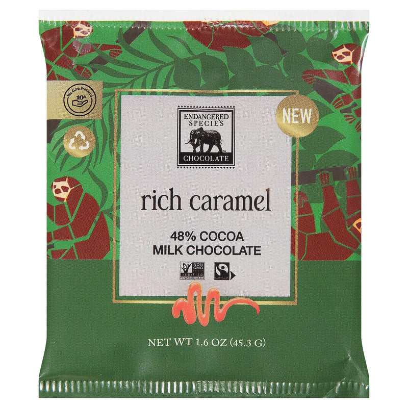 Endangered Species Chocolate - 48% Milk Choc Caramel - Cs Of 12-1.6 Oz