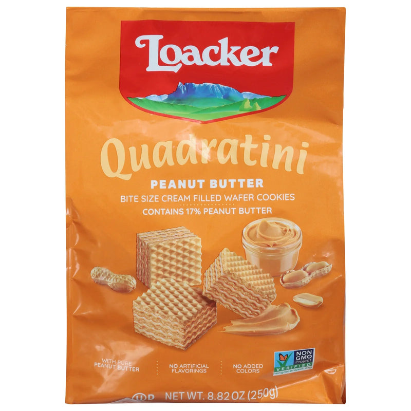 Loacker Quadratini - Wfr Cky Quad Pbtr - Case Of 6-8.82 Ounce