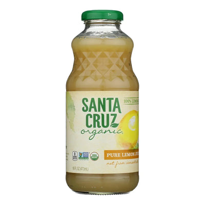 An image displaying Santa Cruz 100% Organic Lemon Juice - Case Of 8 - 16 Ounce by Santa Cruz Organic