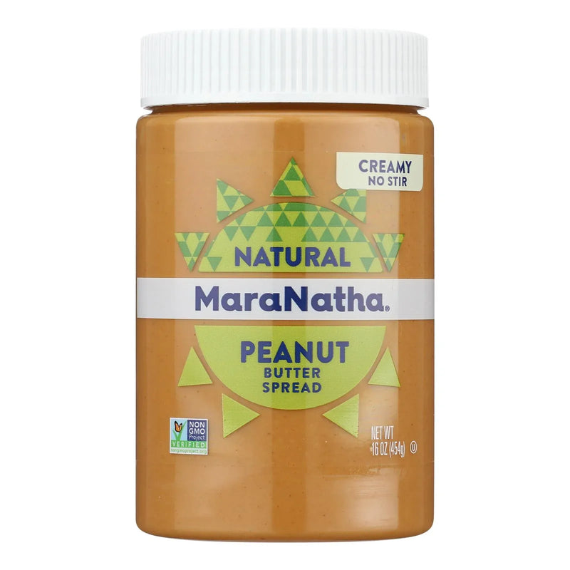 An image displaying Maranatha Creamy No-stir Peanut Butter With Salt - Case Of 6 - 16 Oz by Maranatha Natural Foods