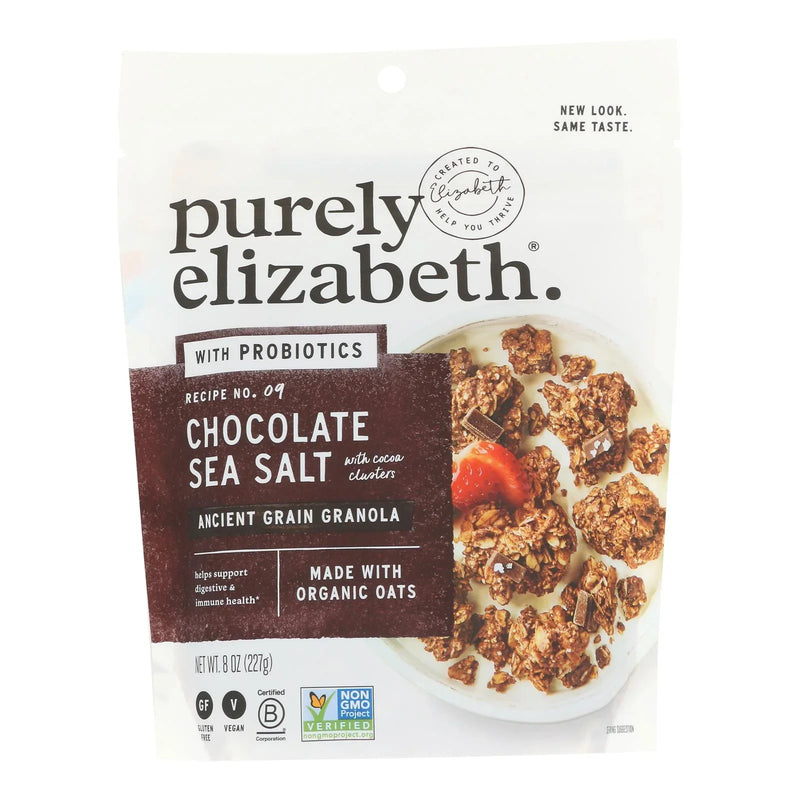 Purely Elizabeth Probiotic Granola - Chocolate Sea Salt - Case Of 6 - 8 Ounce.