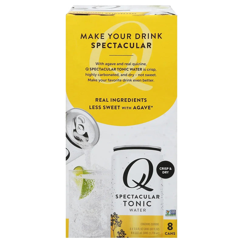 An image displaying Q Drinks - Tonic Water 8 Pack - Case Of 3-8/7.5 Ounce by Q Drinks