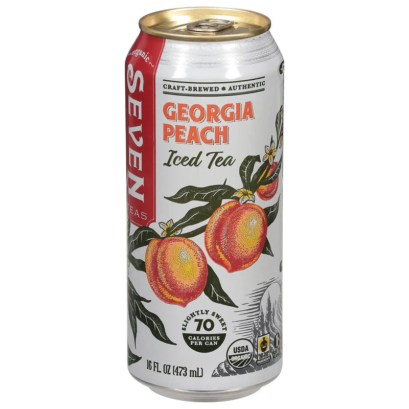 An image displaying Seven Teas - Tea Organic Georgia Peach - Case Of 12-16 Ounce by Seven Teas