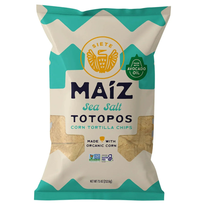 An image displaying Siete - Tort Chip Organic Corn Ssalt - Case Of 6-7.5 Ounce by Siete