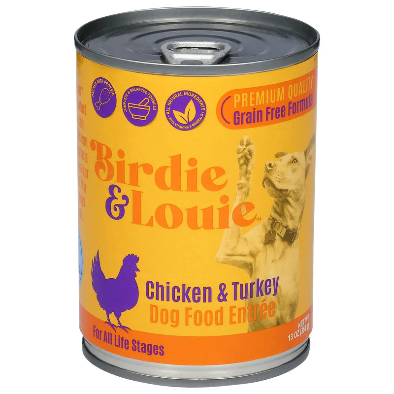 An image displaying Birdie & Louie - Dog Food Chicken Turkey - Case Of 12-13 Ounce by Birdie & Louie