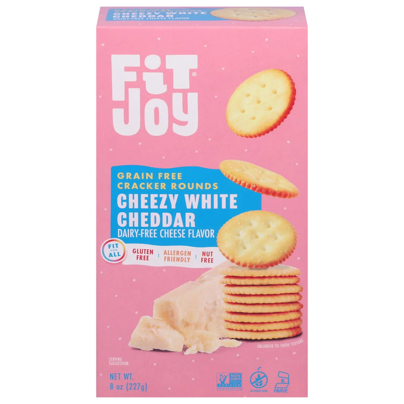 Fitjoy - Cracker Round Wht Cheddar - Case Of 8-8 Ounce