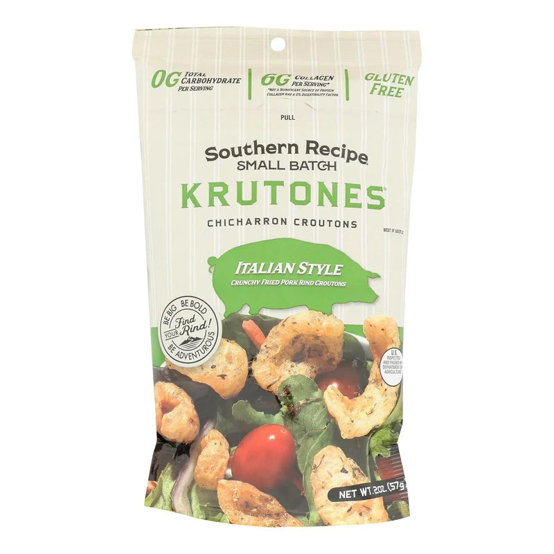 An image displaying Southern Recipe Small Batch - Pork Rind Crtn Itl Herb - Case Of 6-2 Ounce by Southern Recipe Small Batch
