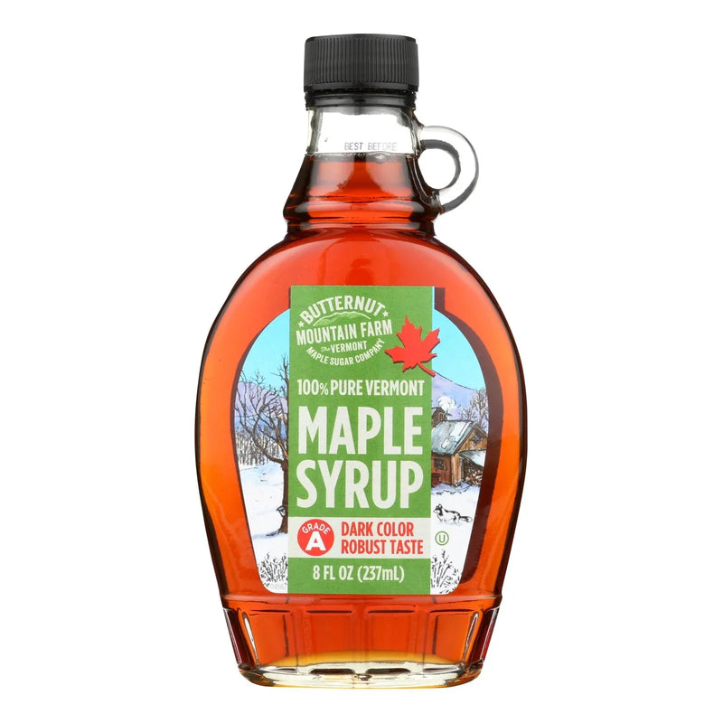 Butternut Mountain Farm - Maple Syrup - Dark Grd A Glass - Case Of 12 - 8 Ounce.
