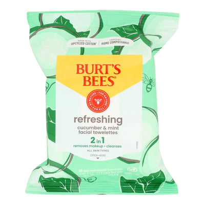 An image displaying Burts Bees - Face Towelette - Cucumber Sage - Case Of 3 - 30 Count by Burts Bees