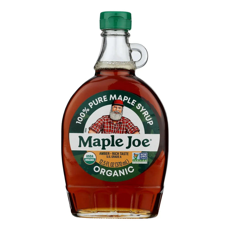 An image displaying Maple Joe - Maple Syrup Organic Amber - Case Of 12-12.5 Ounce by Maple Joe