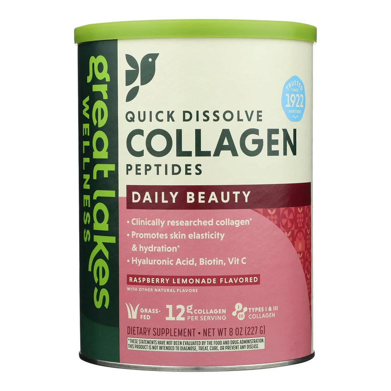 Great Lakes Wellness - Collagen Peptds Rasp Lem - 8 Ounce