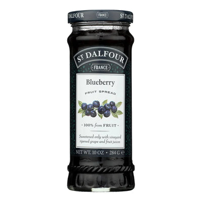 An image displaying St Dalfour Fruit Spread - Deluxe - 100 Percent Fruit - Wild Blueberry - 10 Ounce - Case Of 6 by St Dalfour