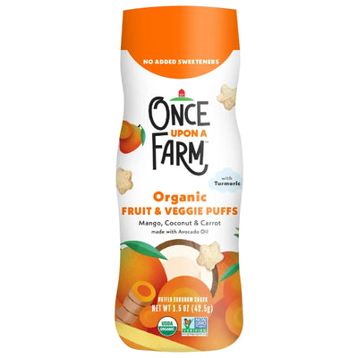 An image displaying Once Upon A Farm - Puffs Organic Mngo Crt Cnut - Case Of 6-1.5 Ounce by Once Upon A Farm
