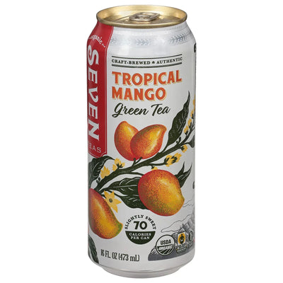 An image displaying Seven Teas - Tea Organic Green Maui Mango - Case Of 12-16 Ounce by Seven Teas