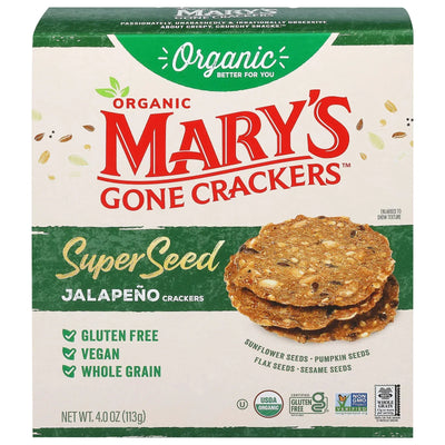 An image displaying Mary's Gone Crackers - Cracker Organic Spr Sd Jalap - Case Of 6-4 Ounce by Mary's Gone Crackers