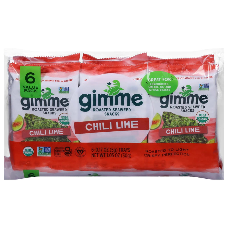 Gimme Seaweed Snacks - Seawd Snk Organic Chili Lime - Case Of 8-6/.17 Ounce