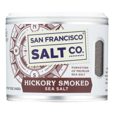 An image displaying San Francisco Salt Company Hickory Smoked Sea Salt - Case Of 6 - 5 Ounce by San Francisco Salt Co.