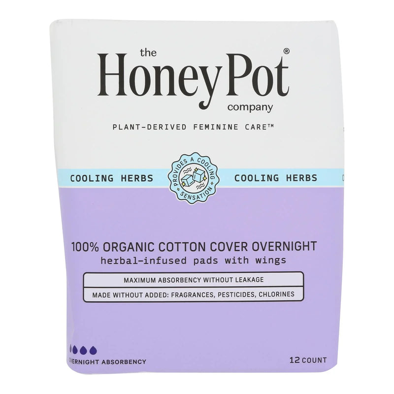 The Honey Pot - Menstrl Pads Ovrnt Herbal - 12 Count