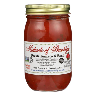 An image displaying Michael's Of Brooklyn - Sauce Tomato Basil - Case Of 6 - 16 Ounce by Michael's Of Brooklyn