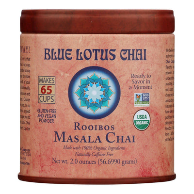An image displaying Blue Lotus - Masala Chai Organic Rooibos - Case Of 6 - 2 Ounce by Blue Lotus