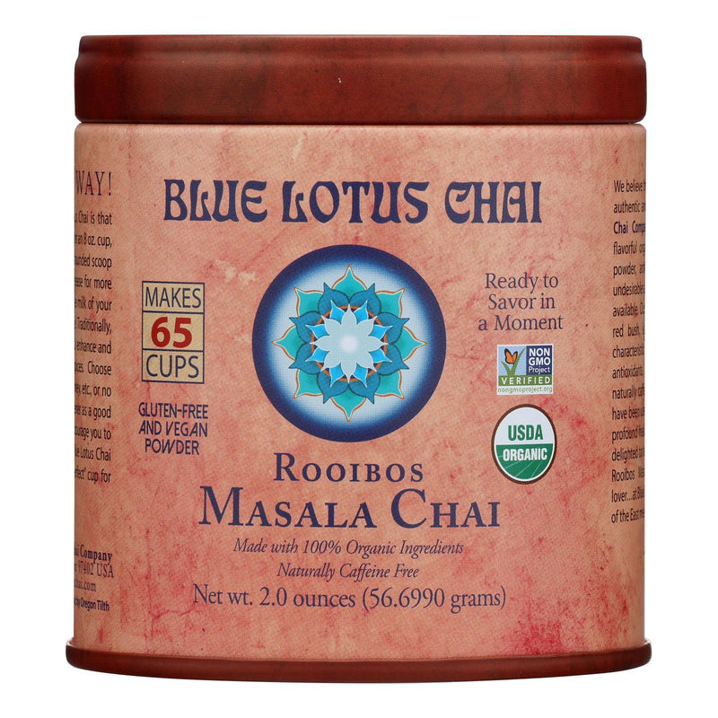 An image displaying Blue Lotus - Masala Chai Organic Rooibos - Case Of 6 - 2 Ounce by Blue Lotus