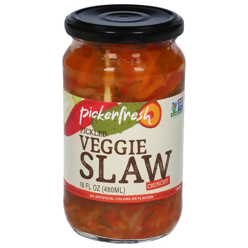 An image displaying Pickerfresh - Veggie Slaw Pickled - Case Of 6-16 Ounce by Pickerfresh