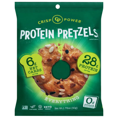 An image displaying Crisp Power - Protein Pretzels Evrythng - Cs Of 6-1.75 Ounce by Crisp Power