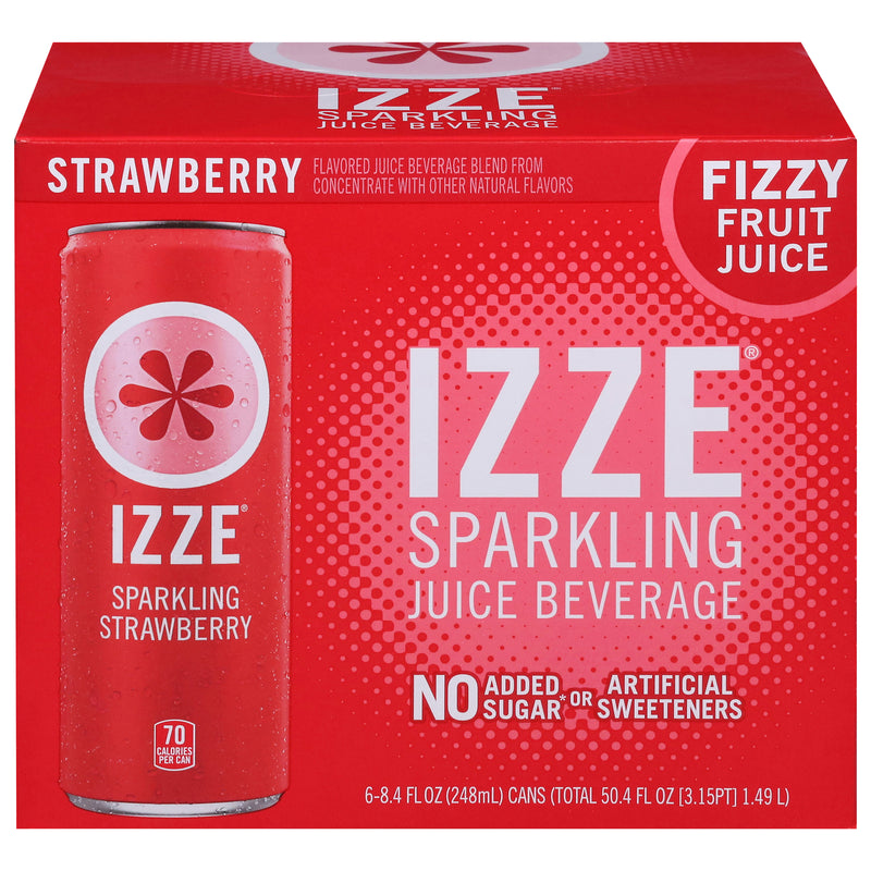 An image displaying Izze - Can Sparkling Strawberry - Cs Of 4-6/8.4 Fz by Izze