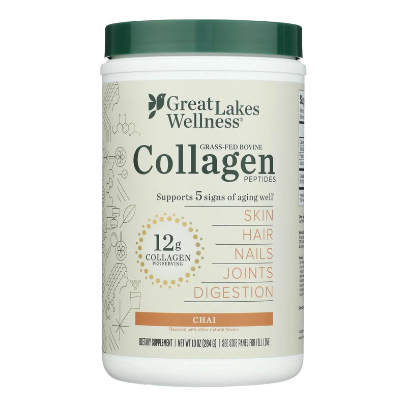 Great Lakes Wellness - Collagen Peptides Chai - 10 Ounce